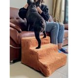 Kedi & Köpek Merdiveni Fermuarlı 3 Basamak Sünger Merdiven - Bej