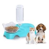 Kedi Köpek Otomatik Su ve Mama Kabı Su Şişeli Kedi Köpek Mama ve Su Kabı Seti Küçük ve Orta Irk Için