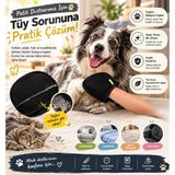 Kedi Köpek Tüy Toplama Eldiveni – Pratik Tüy Temizleme ve Tarama Eldiveni, Koltuk Halı Kıyafet İçin - Siyah
