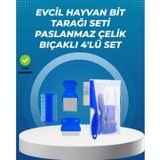 Kedi, Köpek ve Küçük Hayvanlar İçin 4 Parça Ergonomik Tarak Takımı