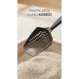 Kedi Kumu Eleme Küreği Paslanmaz Çelik Saplı Ve Delikli Yapısıyla Temizlik İçin Uygun