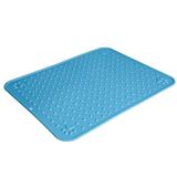 Kedi Kumu Paspası Plastik,Kaymaz, Su Geçirmez,Yıkanabilir 42 * 54cm Kedi Tuvalet Önü Paspası (Mavi)