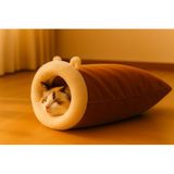 Kedi Mağarası 45×50 cm – Yumuşak Peluş Kedi Uyku Tüneli, Kapalı Güvenli Kedi Yatağı, Yıkanabilir, Sıcak Tünel Tasarım, Kediler için Kışlık Mağara