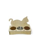 Kedi Mama Kabı Kedi Su Kabı Kedi Mama ve Su Kabı Kedi Yemek Kabı 3 Çelik Kase Model 4 Açık Meşe