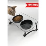 Kedi Mama Kabı - Siyah - Şeffaf