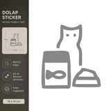 Kedi Maması Mat Gri Dekoratif Folyo Sticker 14X14 Cm