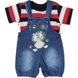 Kedi Nakışlı Jeans Bahçivan Tulum - 12 Ay