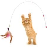Kedi Oyun Oltası 90 cm Renkli Tüylü Kedi Oyuncağı - 1 Adet