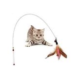 Kedi Oyun Oltası 90 Cm Renkli Tüylü Kedi Oyuncağı Çelik Telli Kedi Oyun Tüyleri