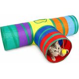 Kedi Oyun Tüneli Katlanabilir T Model, Kedi Oyuncağı Tünel Ev, Renkli Kedi Köpek Oyun Alanı, Geniş Girişli Dayanıklı Kumaş, Taşınabilir Evcil Hayvan Tüneli 60X80x30 Cm