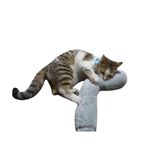KEDİ OYUNCAĞI SARILMA YASTIĞI UYKU OYUNCAĞI KEDİ OTLU 30 CM PELUŞ ( 1 ADET ) GRİ