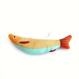 Kedi Oyuncak Saury Balığı, Çıtırtı Sesli Etkileşimli Kicker Oyuncak, Sarı Kumaş, 24cm, Yumuşak ve Dayanıklı, Tüm Irk Boyutları için İç Mekan Egzersizi