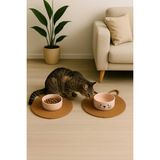 Kedi Paspası 30X30 Cm, Kahverengi, Rahat ve Temiz Kedi Maması Paspası - Seçenek 1