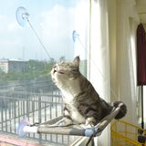 Kedi Pencere Levreği, Kedi Hamak Pencere Koltuğu, Yer Tasarruflu ve Güvenlik Penceresine Monte Edilmiş Kedi Yatağı, Büyük Kediler için (Bej Premium Set)