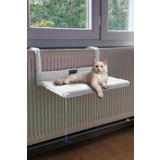 Kedi Radyatör Yatağı Beyaz Petek Üstü Kalorifer Askılı Polar Peluş Kedi Yatağı Hamak