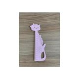 Kedi Şekilli Ahşap Cetvel (3'lü) - Pembe