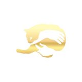 Kedi Seven El Sticker 17X17 Cm Gold