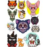 Kedi Sticker Set-2 12 Parça Telefon, Tablet, Defter, Laptop Sticker