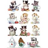 Kedi Sticker Telefon Laptop Notebook Tablet Defter Matara Stiker Etiket ST1066
