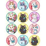Kedi Sticker Telefon Laptop Notebook Tablet Defter Matara Stiker Etiket ST1333
