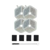 Kedi Su Pınarı Filtre Seti (X8657 Uyumlu) | 4+4 Karbon Sünger Filtre + Temizlik Fırçası (X8813)