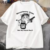 Kedi T-Shirt Erkekler Komik Kedi Baba T-Shirt Yaz Pamuklu Tişörtler Nefes Bol Giysiler Tees 2832 - Beyaz