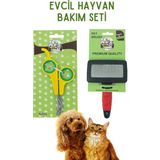 Kedi Tarağı Köpek Tarağı Köpek Tarama Fırçası Telli Pire Tarağı Kedi Köpek Tırnak Makası 2li Set