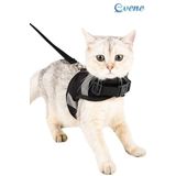 Kedi Tasması Göğüs Boyun Tasma Seti Sevk Kayışlı Terletmeyen Nefes Alan Reflektörlü Tasma L Siyah 8682874817278