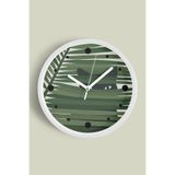 Kedi Temalı Modern Duvar Saati - 30cm - Önü Camlı Beyaz Kasa - Sessiz Mekanizma, JH0117S30BKP