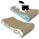 Kedi Tırmalama Pedi, 2'Li Paket Oluklu Kedi Tırmalama Kartonu, Kemik Tipi Dayanıklı Kedi Tırmalama Tahtası Mobilya Koruması İçin Kedi Nanesi İle Ters Çevrilebilir