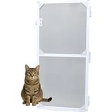 Kedi Tüllü Menteşeli Kapı Sinekliği Beyaz(En= 0-90 Cm. Boy= 0-210 Cm.) Istenilen Ölçüde
