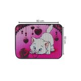 Kedi Tuvalet Önü Elekli Paspas, 80x60 cm, Pembe