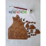 Kedi ve Evler 27 Parça Ahşap Boyama Seti - Çok Renkli - standart - belirtilmemiş
