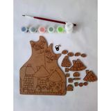 Kedi Ve Evler 27 Parça Ahşap Boyama Seti