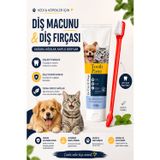 Kedi Ve Köpek Diş Macunu 100 Gr Çift Taraflı Diş Fırçası Ağız Bakım Seti