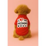 Kedi ve Köpek Kıyafeti & Elbisesi - Kırmızı Sweatshirt Wht Love Mommy