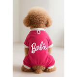 Kedi ve Köpek Kıyafeti & Elbisesi - Pembe 4 Bacak Tulum Barbie - XL