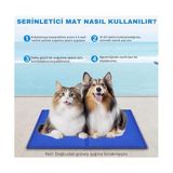 Kedi ve Köpek Matı Soğuk Serinletici Kedi Minderi Evcil Hayvan Yatağı Uyku Matı (90 x 50 Cm) - Option-1