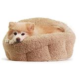 Kedi ve Köpek Yatağı, Yumuşak Dokulu, Yıkanabilir Peluş 45 cm (Bej)