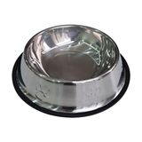 Kedi ve Köpekler Için Metal Mama ve Su Kabı 22 cm - Metalik Gri