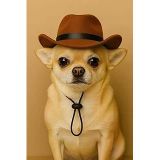 Kedi ve Küçük Irk Köpek Kovboy Şapkası, Keçe Malzeme, Unisex, Ayarlanabilir Lastikli Askı, Özel Günler ve Fotoğraf Çekimleri İçin