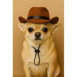 Kedi ve Küçük Irk Köpek Kovboy Şapkası, Keçe Malzeme, Unisex, Ayarlanabilir Lastikli Askı, Özel Günler ve Fotoğraf Çekimleri İçin