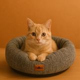 Kedi Yatağı Peluş Dolgulu Wellsoft - Gri