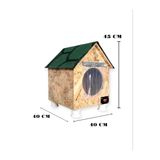 Kedi Yuvası Kedi Evi Isı Ve Su Yalıtımlı 40X40 Cm Şilte Catılı 2 Kedilik