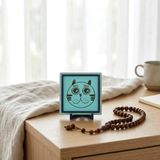 Kedi Yüzü Temalı Zarif ve Sempatik Obje 10x10 cm | Ev ve ofisiniz için eğlenceli bir dekor, koleksiyonluk nitelikte butik parça alternatifi