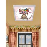 Kedicik Çocuk Odası Tavan Aydınlatma LED AVIZE,60CM Kare, 60WATT Modern Çerçeve - 6500K - Beyaz İşık
