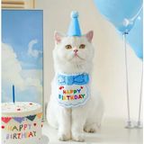 Kedi/köpek Doğum Günü Parti Kıyafeti/aksesuarı (Şapka ve Önlük) Evcil Hayvan Doğum Günü Sürprizi - 0 - Açık Mavi