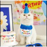 Kedi/köpek Doğum Günü Parti Kıyafeti/aksesuarı (Şapka ve Önlük) Evcil Hayvan Doğum Günü Sürprizi - 0 - Lacivert