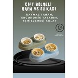 Kedi&köpeklere Özel Çift Bölmeli Mama ve Su Kabı