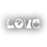 Kediler Love Araba Sticker 17X17 Cm Beyaz